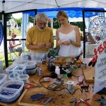 David Houser demonstrates stained glass making